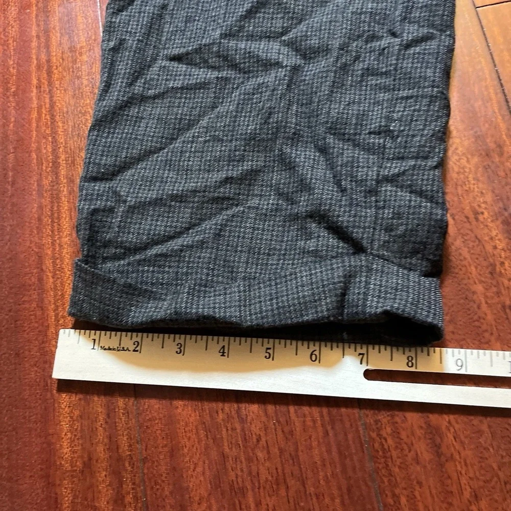 Lauren Ralph Lauren Pants Men 40x32 Gray Wool Plaid Check Preppy Hem Cuffed Logo